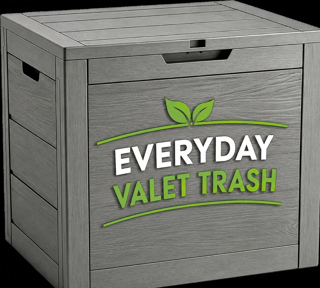 Everyday Valet Trash branded valet bin